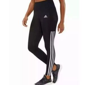 Nearly New! Adidas Black White Stripe Climalite Pants/Leggings - Size Small